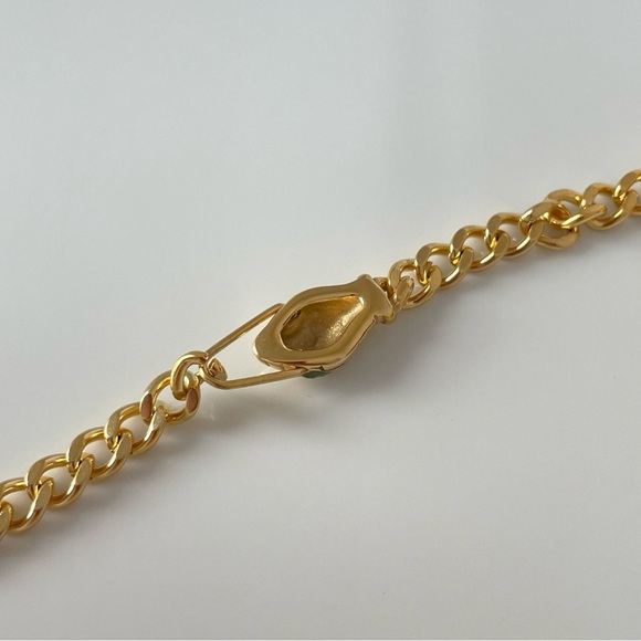 18K Gold Plated Chain Bracelet with Snake Clasp - Picture 5 of 8